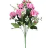 Flores de simulación rosas 9 rosas de ensueño flores de simulación para bodas decoración del hogar flores artificiales arreglo floral