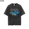Venta al por mayor transfronteriza Europea y Americana calle INS estampado manga corta para hombre y mujer mismo suelto cuello redondo lavado viejo camiseta moda