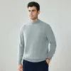 Novo Suéter de Malha Masculino 100% Caxemira Versátil Gola Semi-Alta Estilo Casual de Negócios Leve Outono/Inverno 2026