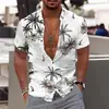 2024 Nueva Camisa de Manga Corta Estilo Hawái para Comercio Exterior con Estampado Digital 3D para Hombre Casual Talla Grande Camisa de Playa