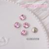 Accesorios para uñas con diamantes de imitación de amor en forma de corazón torcido, joyería de cristal multifacético con diamantes de imitación de color rosa y parte inferior puntiaguda de una celebridad de Internet.