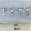 Hengguang Aço Titânio 316L Brinco Stud Osso da Orelha Pingente Estrela de Cinco Pontas Asa Brincos Versátil Joia para Piercing Acessórios de Cuidado com a Orelha