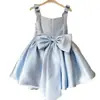 Vestido transfronterizo europeo y americano para niña, vestido de princesa rosa de satén con tirantes, atuendo de tul para actuación de anfitriona de cumpleaños infantil