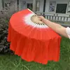 Abanico de danza fitness de doble cara de 1 pie (longitud de caña de bambú 30cm * cabeza flotante 10cm) color fresh mayoreo