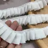 Ribete de encaje de gasa blanca de doble capa de 3 cm de ancho para cuello, puño, cojín de sofá, decoración DIY y accesorios de prendas de vestir