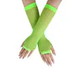 Guantes de Red para Pescar Malla Elástica Ojos de Red Guantes Largos Disfraz para Actuación en Escenario Combinación Accesorios Crossdressing Guantes Sexy de Medio Dedo