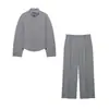 ZA comercio exterior transfronterizo europeo y americano ropa de mujer, popular en AliExpress, conjunto de blazer abotonado y pantalón de traje estilo rústico