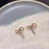 Aretes de lazo Perla Gris sensación fría para mujer estilo retro francés de lujo ligero aretes exquisitos otoño e invierno aretes de alta gama moda