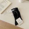 Calcetines finos de primavera y verano, calcetines de encaje de color liso sin costuras en la punta, calcetines estilo académico con lazo en el talón, calcetines para mujer, venta al por mayor