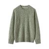 Suéter de Cachemira para Mujer 100% Cachemira Pura Hilo Grueso Casual Holgado Moda Cuello Redondo Jersey Suéter Tejido Hilo Grueso
