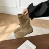 Estilo floresta retrô! Botas western curtas com fivela de nicho para mulheres, botas Chelsea Birkenstock emagrecedoras de inverno 2026