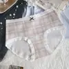 Panty de algodón Clase A para mujer con ribete de encaje francés, algodón puro, antibacteriano 10A, entrepierna extendida, tiro medio, sin pellizcos, sin enrollarse, braguita tipo triángulo