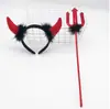 Faixa de Chifre de Diabo Halloween Transfronteiriça Fantasia de Animal Duas Peças Fantasia de Chifre de Natal Fabricante Estoque Pronto
