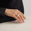 Anillo de perla de plata 925 con diseño de nicho para primavera y verano, elegante, combinable y de moda, tamaño ajustable.