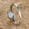 Anillo de Oro Rosa con Diamante Ópalo de Venta Caliente Transfronteriza para Mujer, Anillo Elegante Versátil, Joyería Vintage con Micro Diamante Blanco