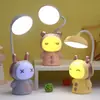 Luminária de mesa recarregável de desenho animado de urso com porta-caneta luz noturna criativa para estudo prêmios para alunos do jardim de infância pequenos presentes atacado