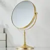 Espejo de escritorio de cobre de fábrica para maquillaje, espejo de doble cara, de escritorio y de pie, espejo de aumento 3x, negro dorado antiguo, Espejo de Belleza