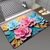 Alfombrilla de baño con efecto 3D, resistente a las manchas, secado rápido, alfombrilla absorbente de agua para la entrada del baño, alfombrilla de tierra de diatomeas de secado rápido para el baño, Transfronterizo
