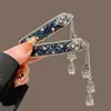 Pasador de Pelo con Borla de Campana de Diamante Azul para Mujer, Accesorio de Pelo Exquisito de Gama Alta, Pinza Lateral, Pasador de Pelo, Pinza BB Lateral de Estilo Antiguo