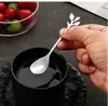 Cuchara de Café Hoja de Acero Inoxidable Vajilla Cucharas de Postre, Remover, Mezclar, Azúcar, Revolver, Helado, Pastel, Cucharadita 4.7 pulgadas Plata