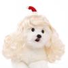 Pelucas para Mascotas, Accesorios Universales para el Pelo de Gatos y Perros, Estilismo y Decoración para Fiestas Navideñas, Pelo Largo Ondulado Festivo, Dibujos Animados Lindos