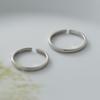 Nalan Plata S925 Estilo Dulce Línea Brillante Anillo Liso Anillo Abierto Anillo Apilable Fresco Pequeño R02138
