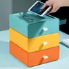Caja de Almacenamiento de Cosméticos de Escritorio Estante de Almacenamiento Tipo Cajón de Color Contrastante Caja de Almacenamiento de Papelería para Escritorio de Estudiante Organización de Oficina