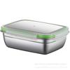 Recipiente hermético personalizado para alimentos 304 de grado alimenticio, de alta venta transfronteriza, especial para refrigerador de cocina, caja de almacenamiento de gran capacidad, lonchera sellada