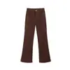 Calça Jeans Flare Melard Cor de Café para Mulheres, Forrada com Lã para o Inverno, Engrossada, Tamanho Grande, Valoriza o Corpo em Formato de Pera, Calça Boca de Sino