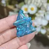 Labradorita natural de alto brillo pequeña margarita girasol Ankh pieza tallada piedra en bruto piedra lunar accesorio DIY colgante