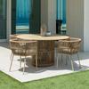Mesa y silla de exterior de cuerda para jardín, balcón, patio, terraza, impermeable, protector solar, ocio, silla nórdica de ratán, muebles combinados