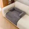 Suministro exclusivo transfronterizo de cojín para sofá de mascota de terciopelo de algodón suave tipo pudín, directo de fábrica, apto para todas las estaciones, alfombrilla cálida y antideslizante para dormir para gatos y perros