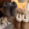 Primer Encuentro Ji Suela Gruesa Más Terciopelo Engrosado Botas de Nieve para Mujer Invierno Nuevo Punta Redonda Cálido Piel Botines Cortos Zapatos de Algodón