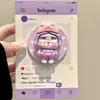 Suporte de Telefone Roxo em Formato de Coração de Cabeça de Porco com Fixação Magnética, Adequado para Telefones Magsafe, Forte Adsorção para Uso em Mesa, Gadget para Pessoas Preguiçosas