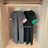 Vestido Camiseta Casual de Manga Corta con Bloques de Color Adelgazante para Mujeres Petites, Vestido de Longitud Media 26 Nuevo Z0513L