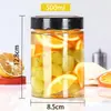 Frasco de vidrio sellado lata con tapa tallada frascos redondos para pepinillos frasco para mermelada frasco sellado diy