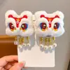 Pinza para el pelo de niña pequeña León Danzante Hanfu Borla Año Nuevo Accesorio para el pelo Peluca Princesa Lazo Adorno para el pelo Pinza para el pelo de niños