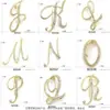 Insignia Numerada, Broche Inglés Brillante Incrustado con Pedrería, Corsage Personalizado de Aleación de 24 Letras Fujiany