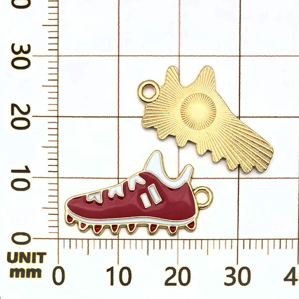 19639-XP-红色锌合金滴油棒球队棒球鞋14x26mm-
