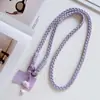 Cordón cruzado para teléfono móvil, cadena para colgar con diseño de dibujos animados tejido a la moda, con clip, funda para teléfono móvil fuerte y duradera, cordón anti-pérdida