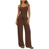 Conjunto Informal de 2 Piezas para Mujer Y2 2026 Color Sólido Camisola Pantalones de Pierna Ancha - Comercio Exterior Transfronterizo Amazon Europeo y Americano