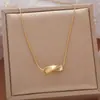 Acero de titanio no se decolora Collar de bambú de jade para mujer Estilo coreano Simple Moda Mariposa Cadena para clavícula Combinación perfecta Puesto Mercado nocturno