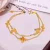 Pulsera de Mariposa Escama de Dragón Flor de Cerdo Oro Arena Antigua para Mujer Collar con Colgante de Calabaza de Alta Gama Cobre Chapado en Oro 24K No se Desvanece por Mucho Tiempo