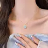 Collar Colgante de Disco de Estrella de Ocho Puntas Full Diamante Plateado para Mujer, Sencillo y de Alta Gama, Cadena Clavicular de Lujo Ligero de Nicho, Accesorio Elegante