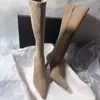 2026 Nuevo Estilo Elegantes y Sencillos Botas Largas, Botas Elásticas hasta la Rodilla, Botas Delgadas Mate, Cremallera Lateral Punta Tacón Alto