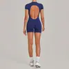 Ropa de yoga al por mayor transfronteriza, mono deportivo de Pilates sin espalda con media cremallera, ropa de fitness adelgazante, una pieza envío directo