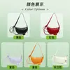 Bolsa Pequena Transversal de Ombro Simples para o Dia a Dia, Bolsa Croissant Dumpling Estilo Retro Coreano, Bolsa Meia-Lua de Couro Macio para Mulheres, Versátil