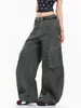 Pantalones de trabajo OREETA estilo leñador retro americano desgastado para hombre y mujer, resistentes al desgaste, resistentes a la suciedad, de corte holgado, pierna ancha, corte recto