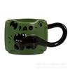 Taza pequeña con diseño de gato negro en relieve, de alto valor cromático, creativa, apilable, de cerámica, para café, leche y desayuno, esmaltada.