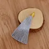 Marcador de página con borla en espiral de hilo dorado de 8 cm, amuleto, borla de poliéster, amuleto de abanico, borla